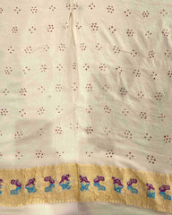 Cream georgette Bandhani Saree