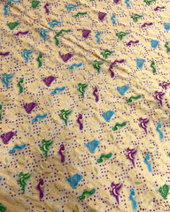 Cream georgette Bandhani Saree