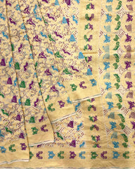 Cream georgette Bandhani Saree