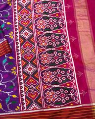 Red & Purple Leaves Fancy Patola Saree