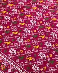 Pink Leheriya Narikunj Flower Designer Patola Saree