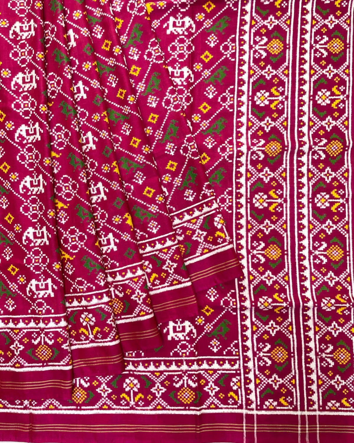 Pink Leheriya Narikunj Flower Designer Patola Saree