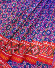 Red & Purple Buttonful Designer Patola Saree