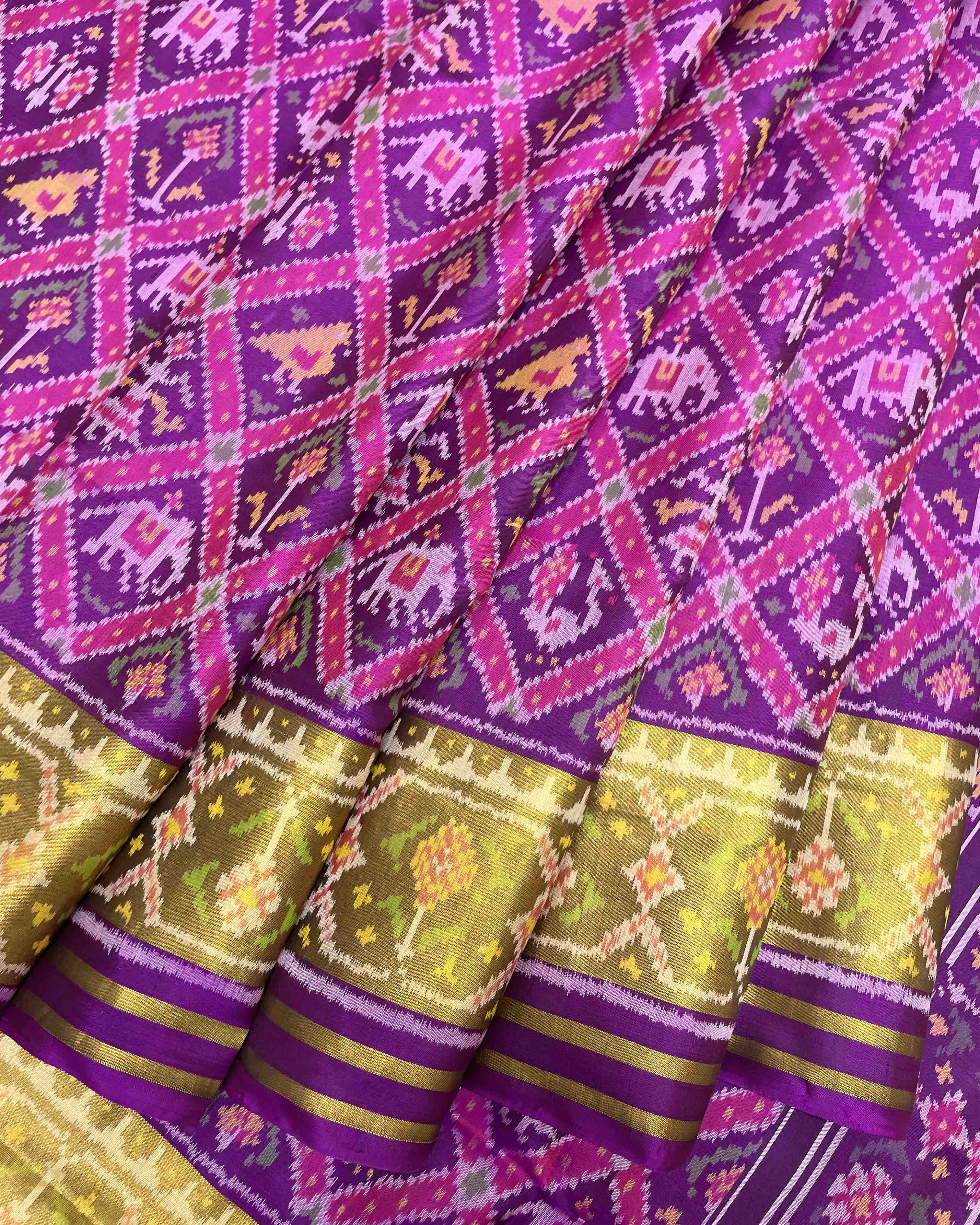 Purple Narikunj Designer Patola Saree