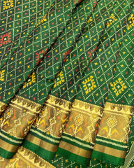 Green Panchanda Doted Designer Patola Saree