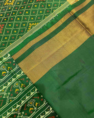 Green Panchanda Doted Designer Patola Saree