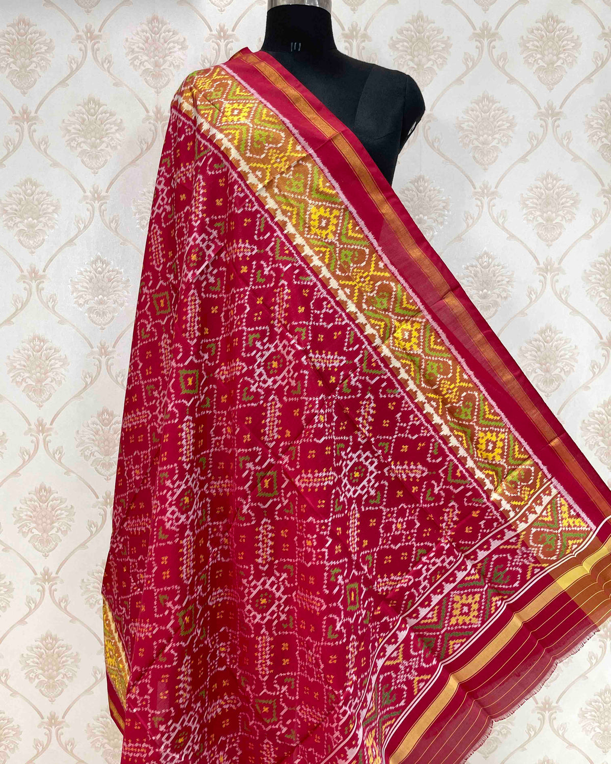 Red Manekchowk Designer Patola Dupatta