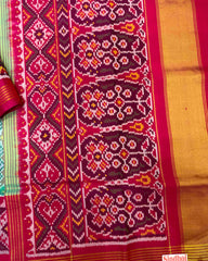 Red & Light Purple Narikunj Designer Patola Saree