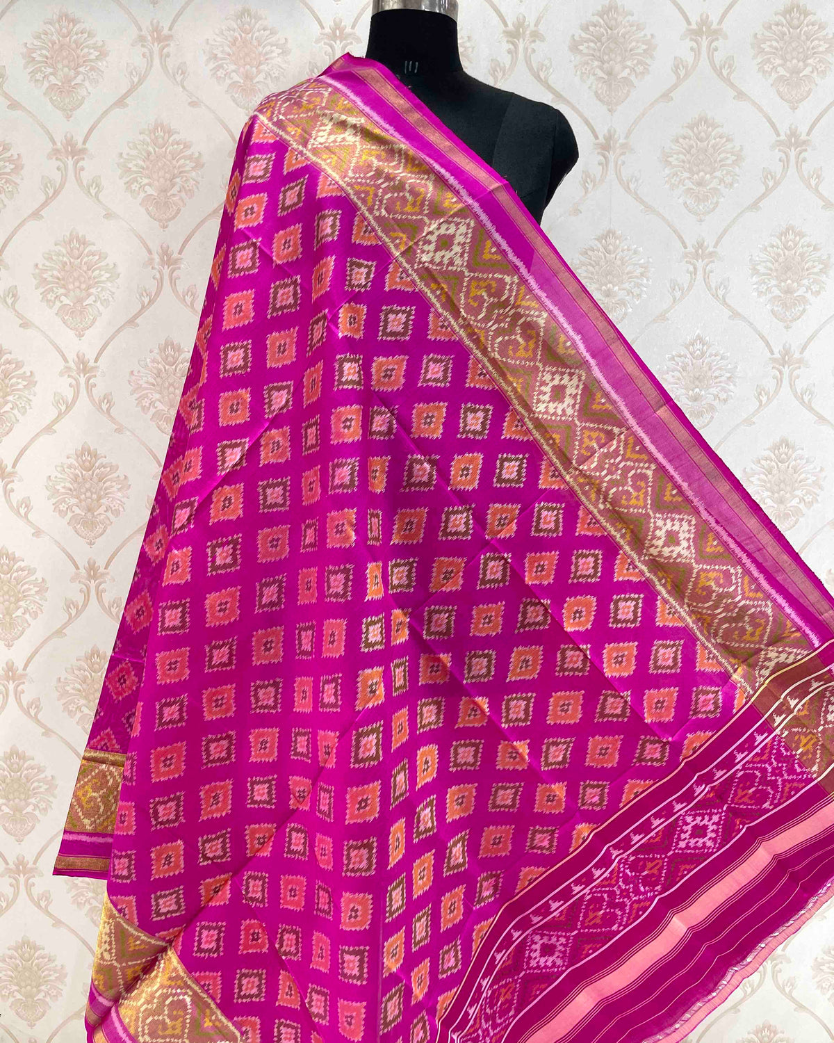 Pink Small Panchanda Designer Patola Dupatta