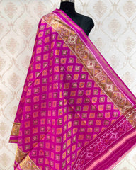 Pink Small Panchanda Designer Patola Dupatta