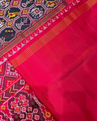 Reddish Pink & Dark Blue Narikunj Designer Patola Saree
