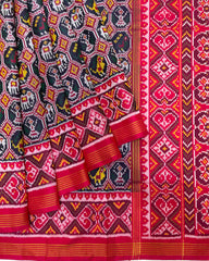 Reddish Pink & Dark Blue Narikunj Designer Patola Saree