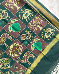 Dark Green & Maroon Narikunj Designer Patola Dupatta