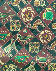 Dark Green & Maroon Narikunj Designer Patola Dupatta