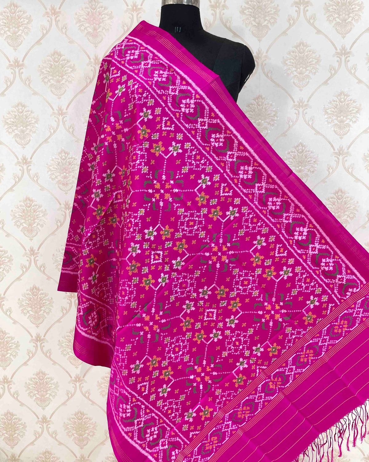 Pink Navratan Designer Patola Dupatta
