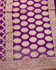 Purple & Pink Banarasi  Saree