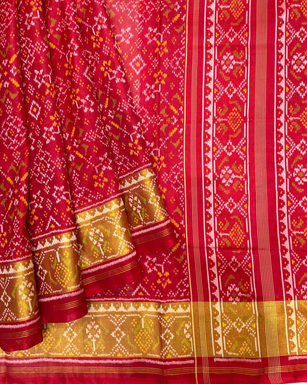 Red Navratan Designer Patola Saree