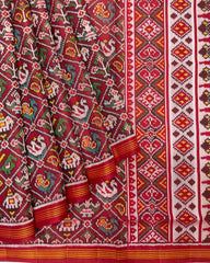 Red Narikunj Designer Patola Saree