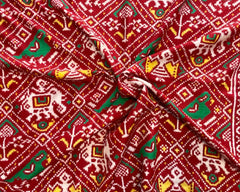 Red Narikunj Traditional Patola - SindhoiPatolaArt