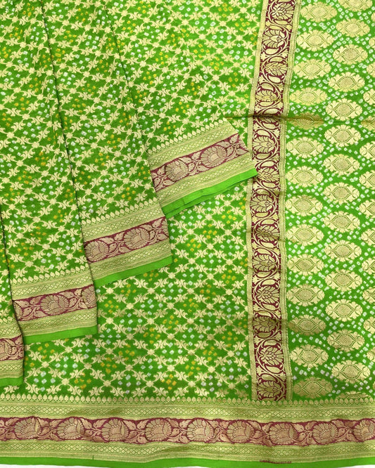 Banarasi Georgette Bandhani Saree - SindhoiPatolaArt
