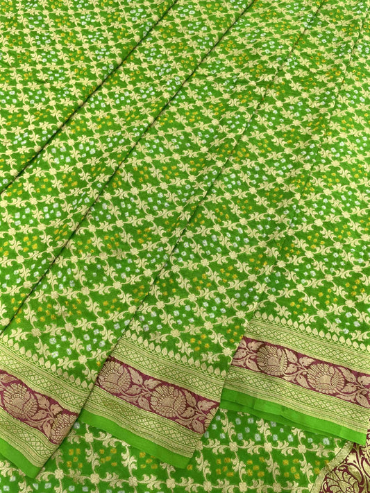 Banarasi Georgette Bandhani Saree - SindhoiPatolaArt