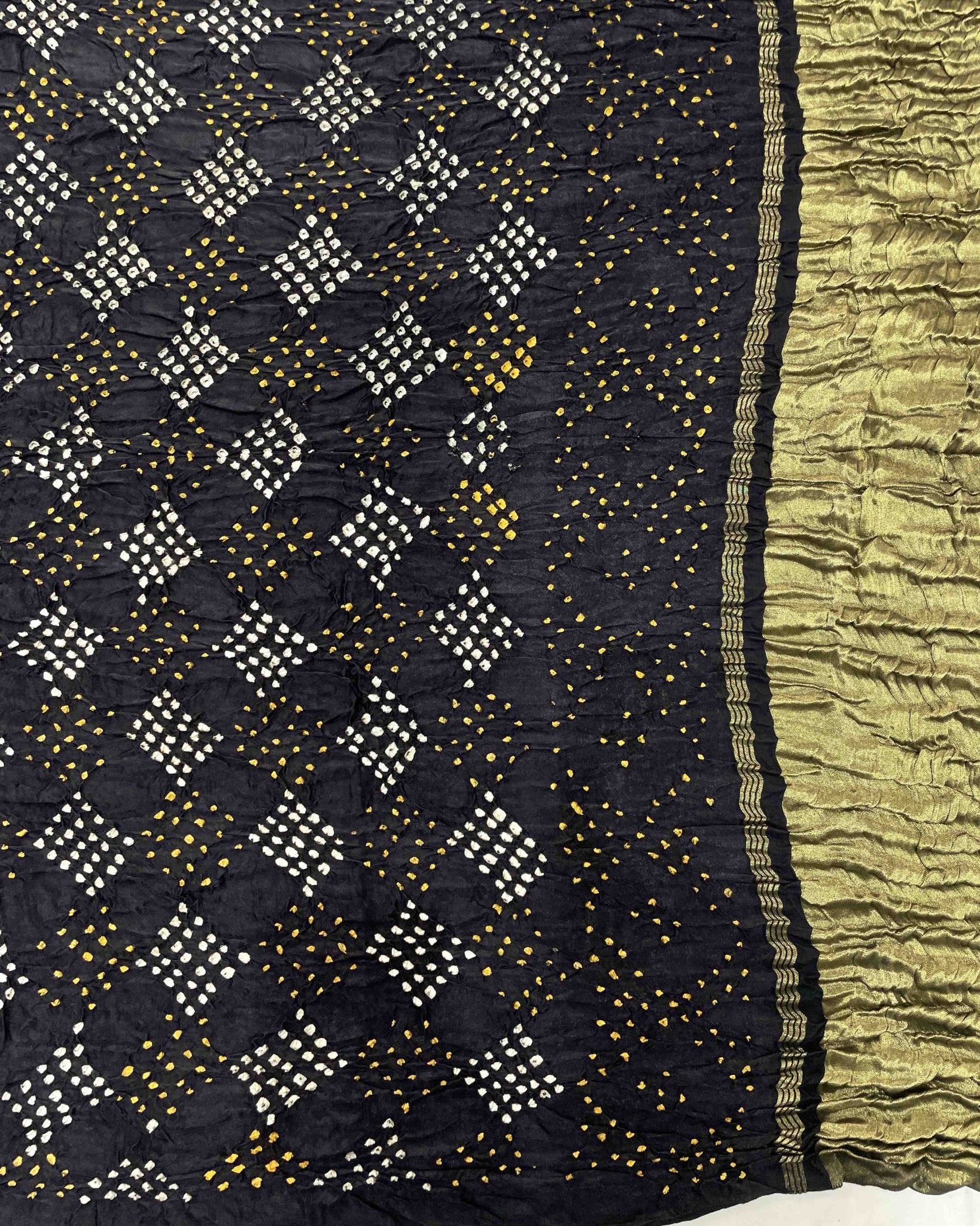 Black Bandhani Saree - SindhoiPatolaArt