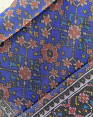 Black & Blue Navratan Patola Shawl - SindhoiPatolaArt