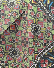 Black & Green Navratan Patola Shawl - SindhoiPatolaArt