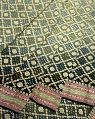 Black & Grey banarasi Georgette Bandhani Saree - SindhoiPatolaArt