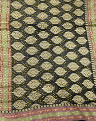 Black & Grey banarasi Georgette Bandhani Saree - SindhoiPatolaArt
