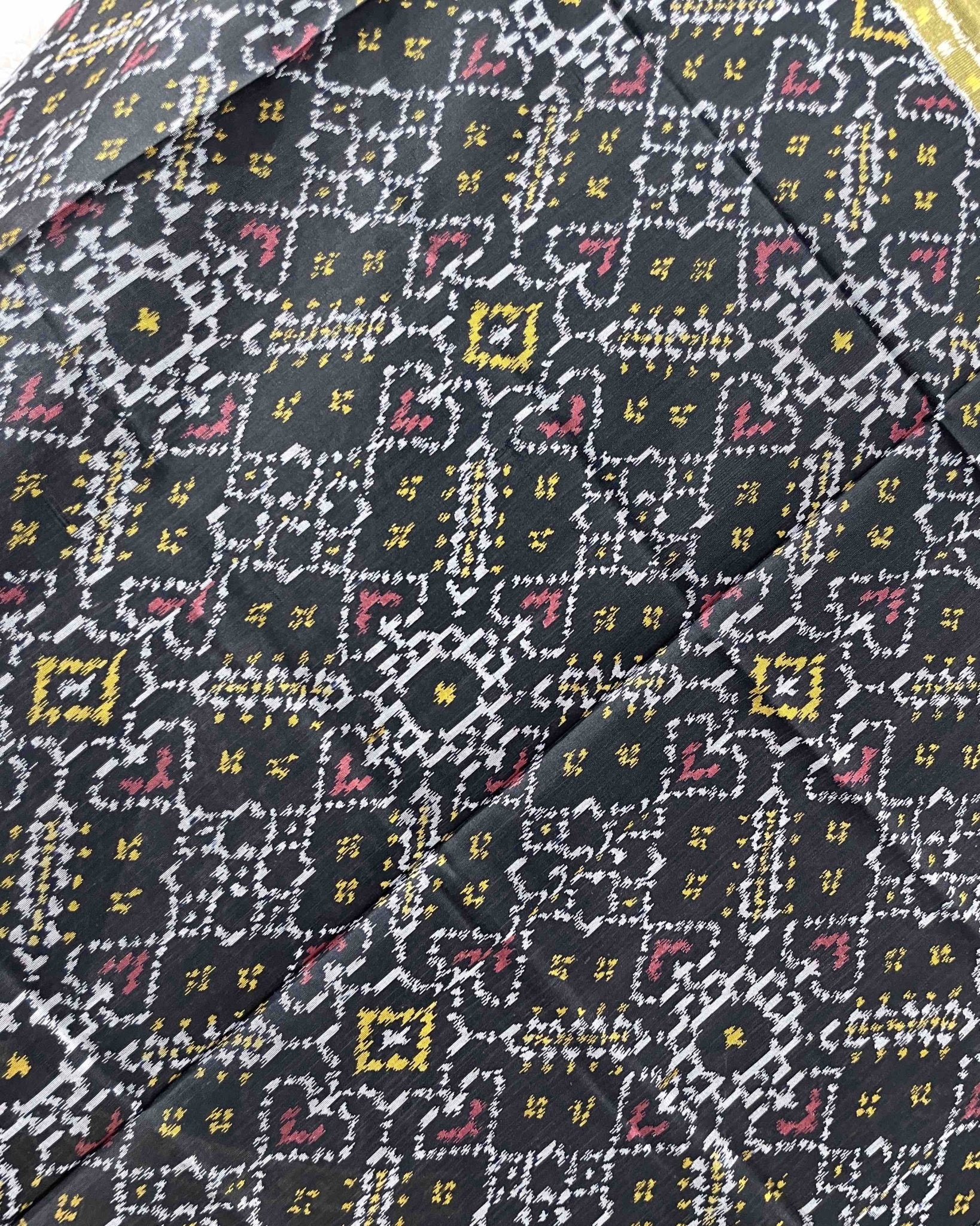 Black Manekchowk Designer Patola Dupatta - SindhoiPatolaArt