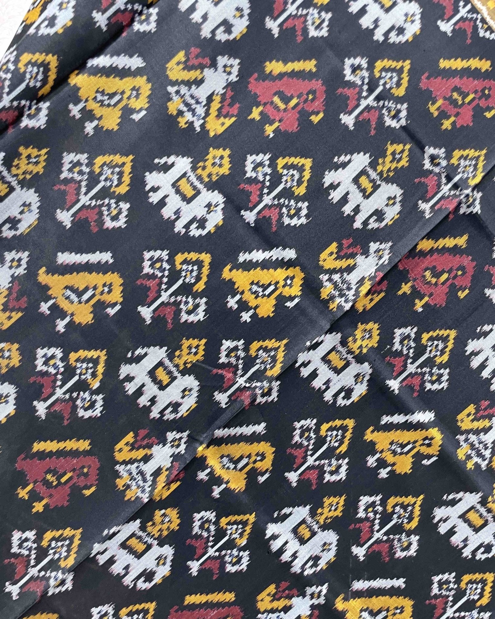 Black Narikunj Designer Patola Dupatta - SindhoiPatolaArt