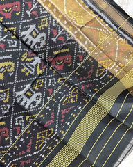 Black Narikunj Designer Patola Dupatta - SindhoiPatolaArt