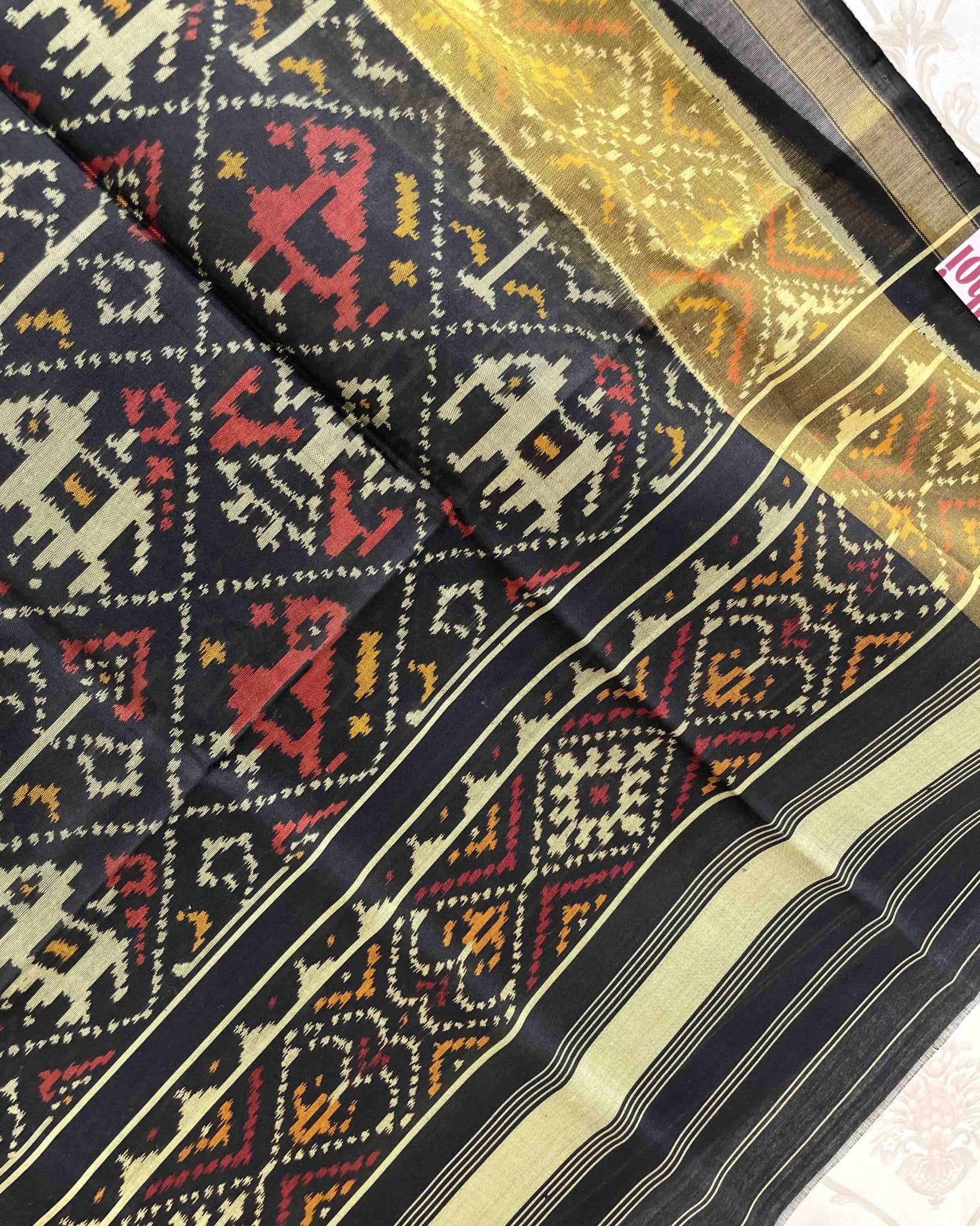 Black Narikunj Designer Patola Dupatta - SindhoiPatolaArt