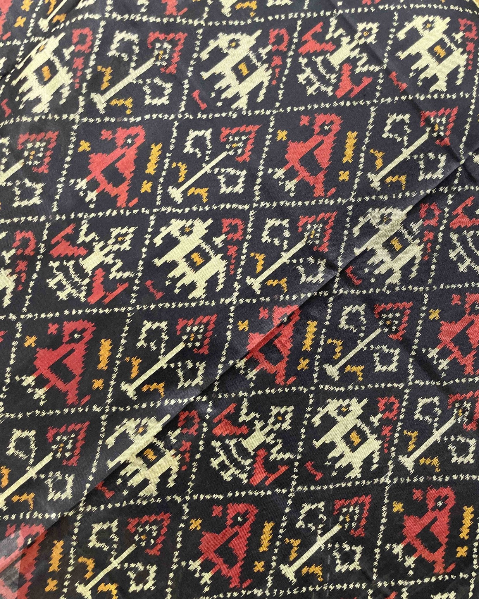 Black Narikunj Designer Patola Dupatta - SindhoiPatolaArt