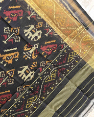Black Narikunj Designer Patola Dupatta - SindhoiPatolaArt