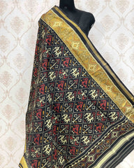 Black Narikunj Designer Patola Dupatta - SindhoiPatolaArt