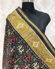 Black Narikunj Designer Patola Dupatta - SindhoiPatolaArt