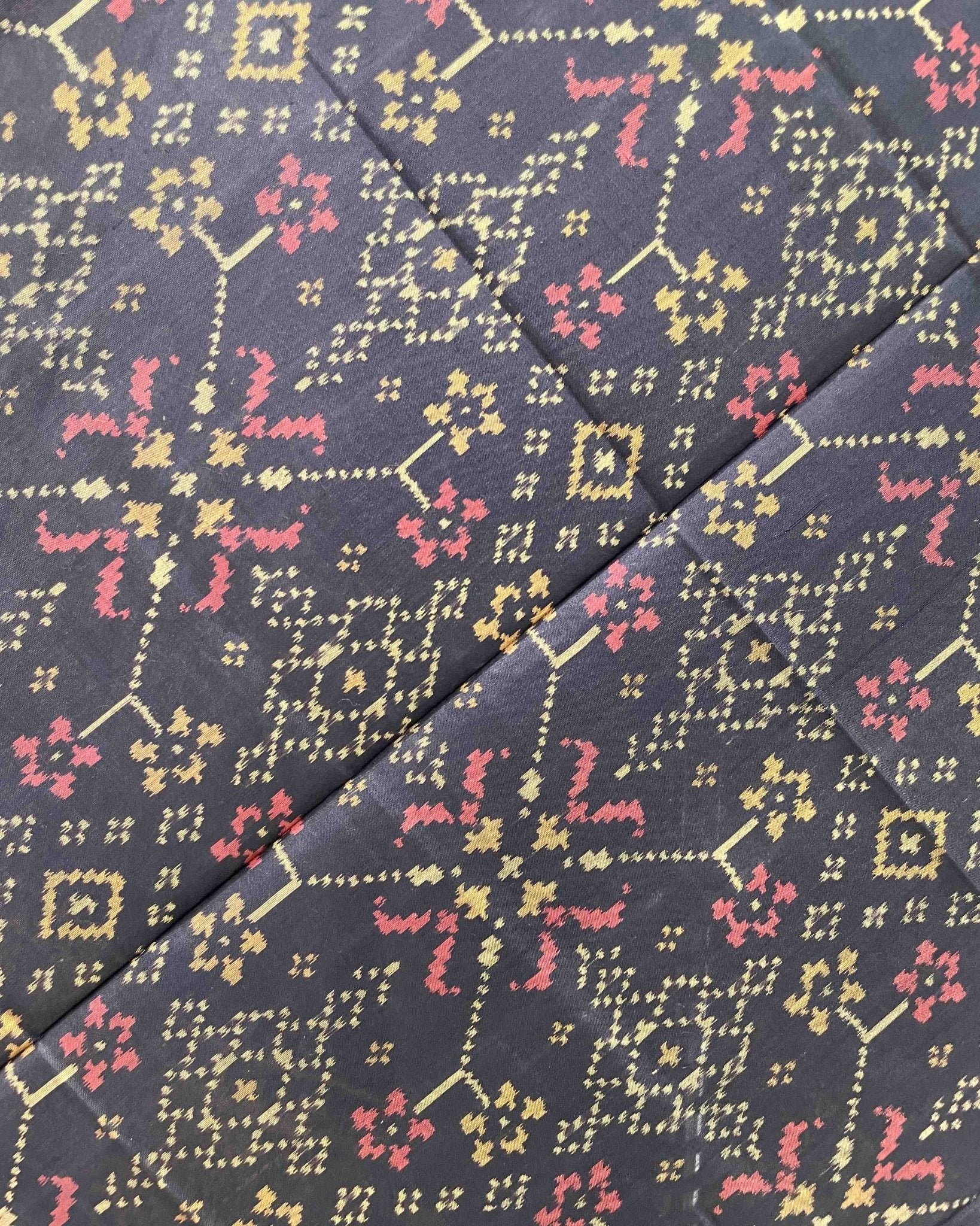 Black Navratan Designer Patola Dupatta - SindhoiPatolaArt