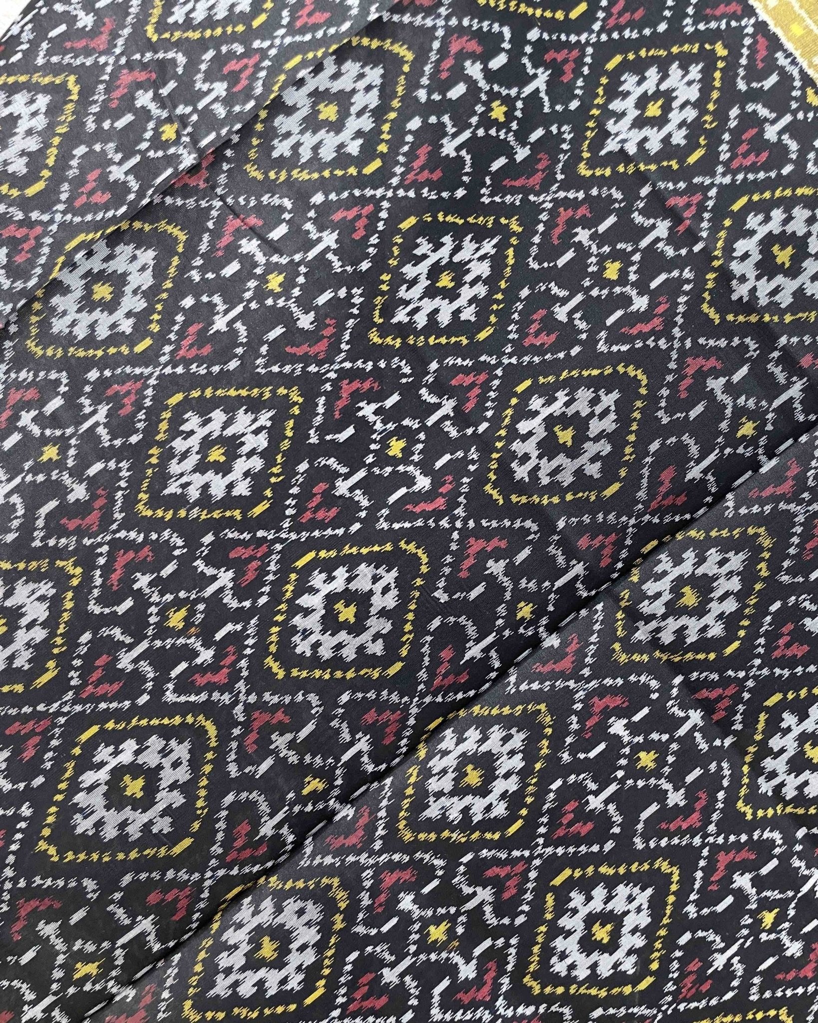 Black Panchanda Designer Patola Dupatta - SindhoiPatolaArt