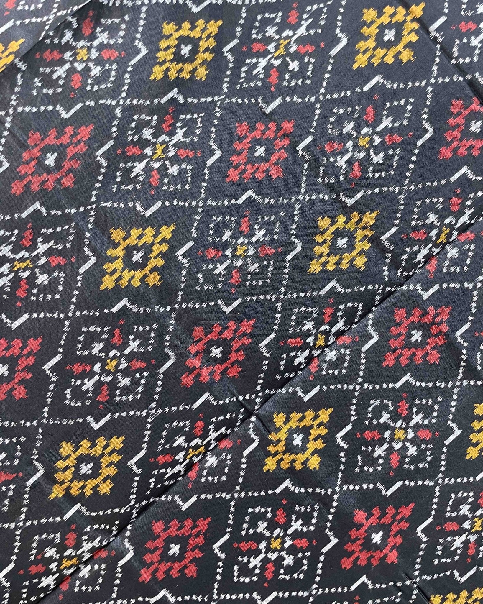 Black Panchanda Designer Patola Dupatta - SindhoiPatolaArt