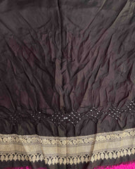 Black & Pink Kanjivaram Bandhani Saree - SindhoiPatolaArt