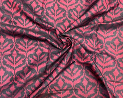 Black & Red Leaves Designer Patola - SindhoiPatolaArt