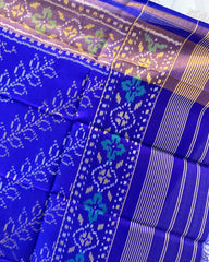 Blue ambadal Patola Dupatta - SindhoiPatolaArt