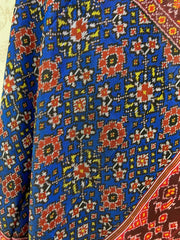 Blue and red navratna design patola dupatta - SindhoiPatolaArt