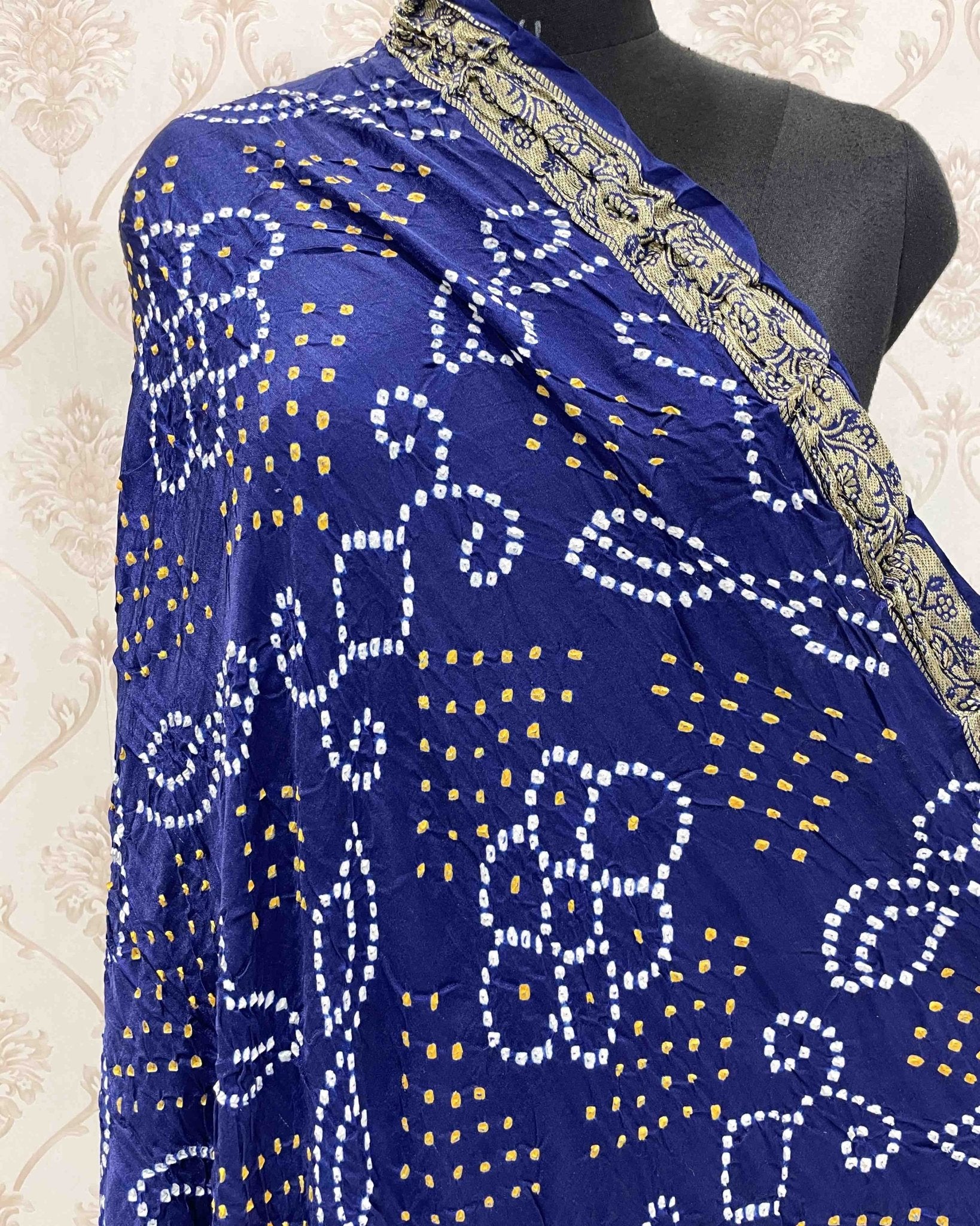 Blue Bandhani Dupatta - SindhoiPatolaArt