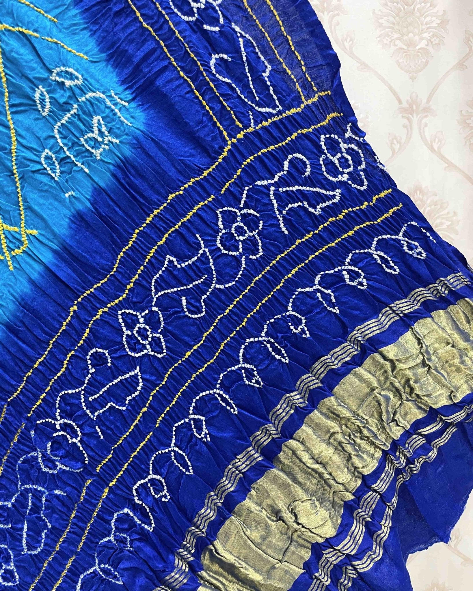 Blue Bandhani Dupatta - SindhoiPatolaArt