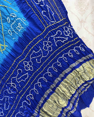 Blue Bandhani Dupatta - SindhoiPatolaArt