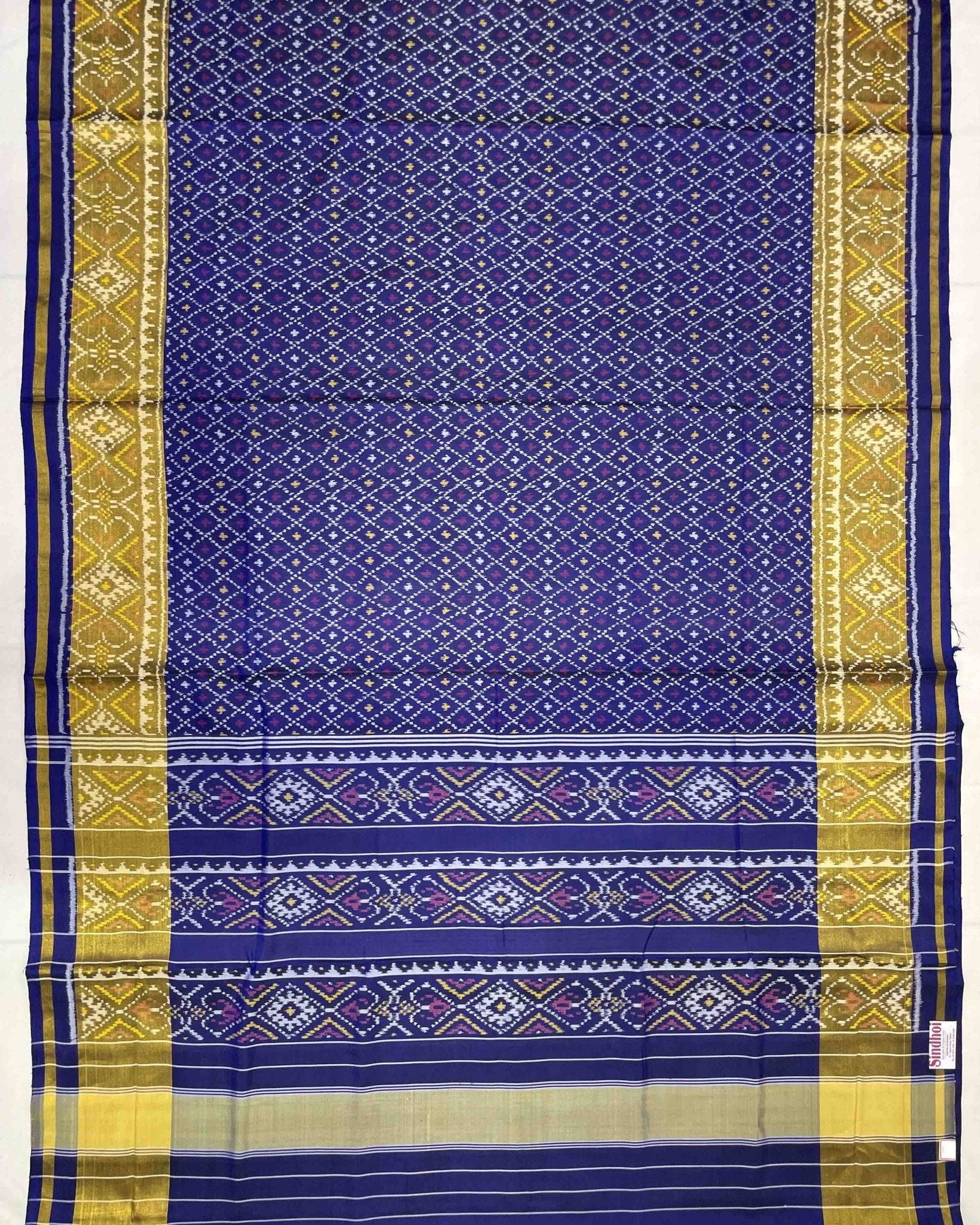Blue Doted Designer Patola Saree - SindhoiPatolaArt