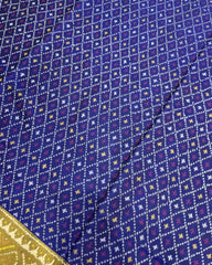 Blue Doted Designer Patola Saree - SindhoiPatolaArt